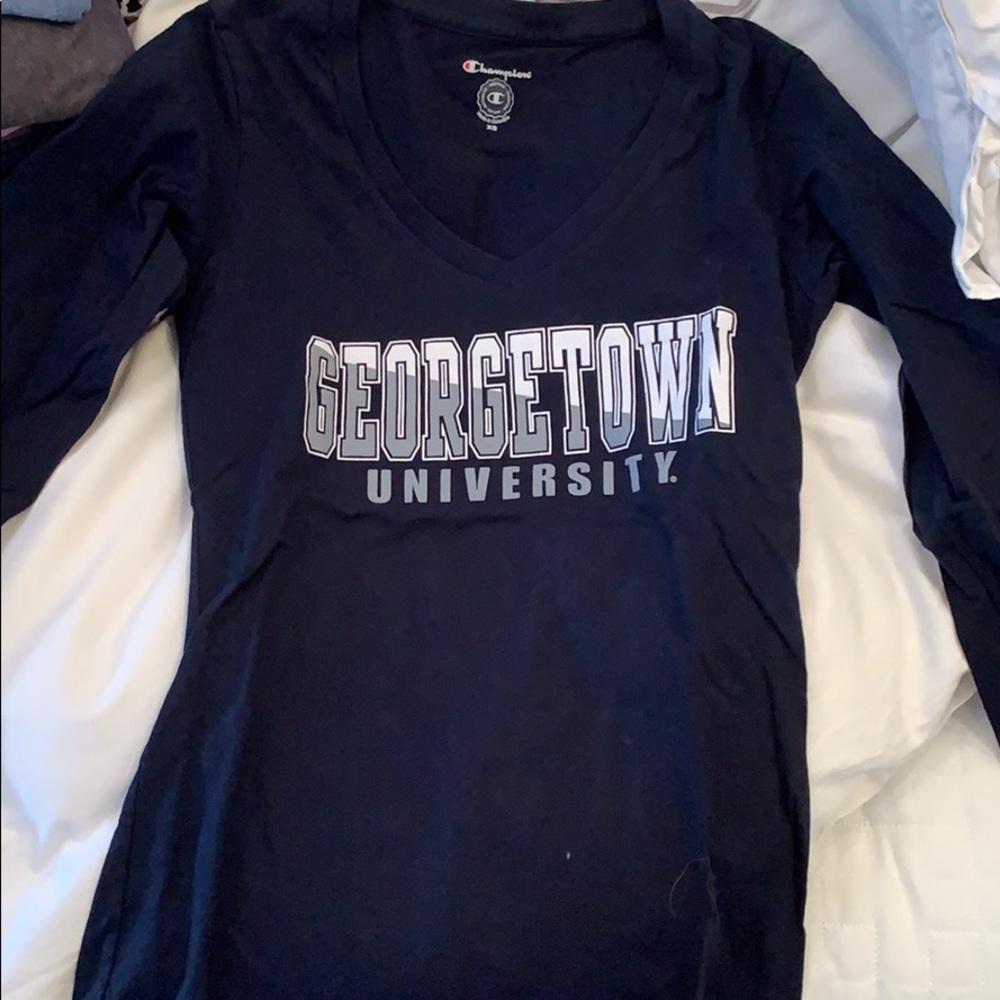 Georgetown long sleeve v-neck t-shirt (champion)